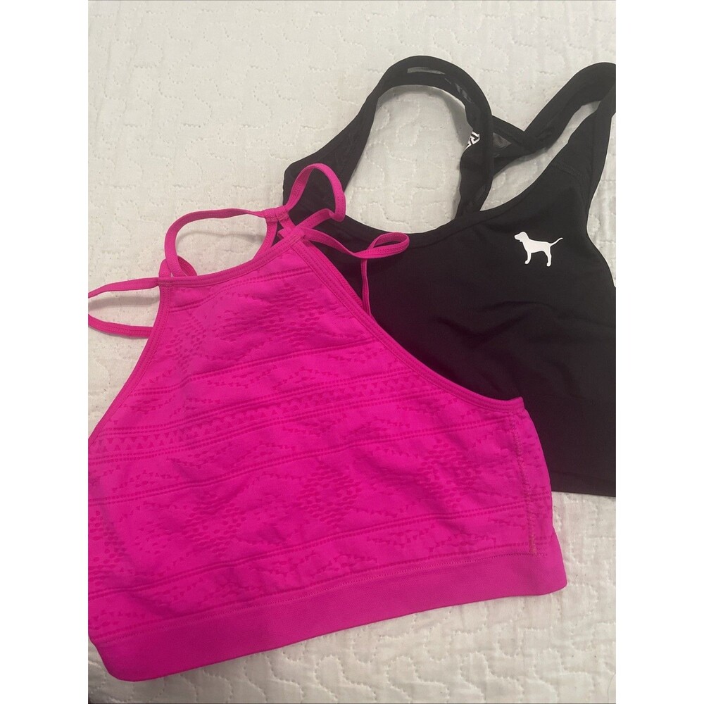 Victoria’s Secret Sport VSX Sports Bra Lot SET Size S Small Pink/Black